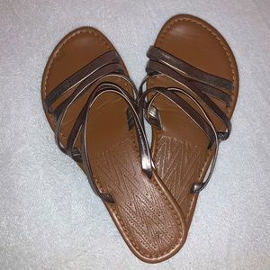 Metallic flip flops